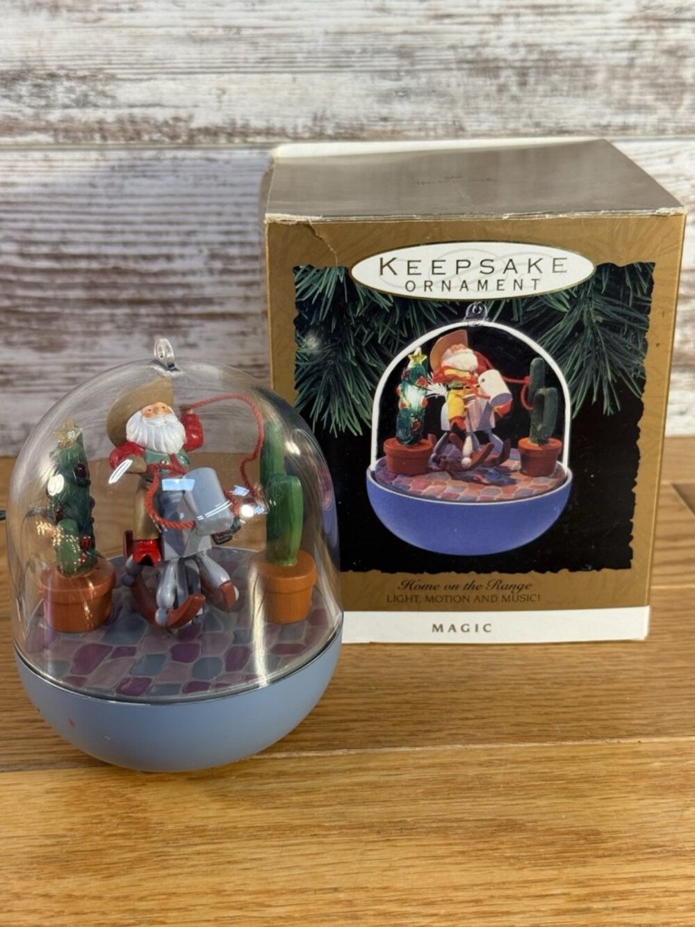 Hallmark Keepsake Ornament HOME ON THE RANGE Cowboy Light Motion Magic WORKING